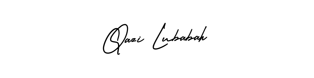 How to Draw Qazi Lubabah signature style? AmerikaSignatureDemo-Regular is a latest design signature styles for name Qazi Lubabah. Qazi Lubabah signature style 3 images and pictures png