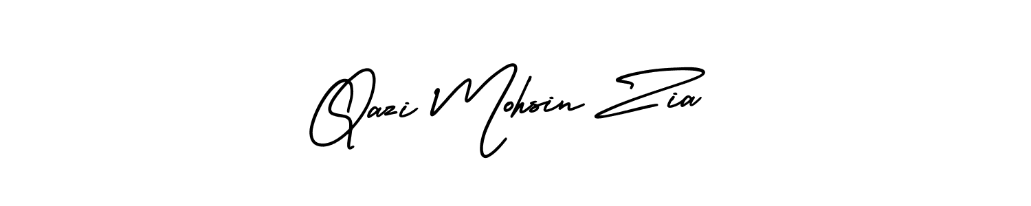 Create a beautiful signature design for name Qazi Mohsin Zia. With this signature (AmerikaSignatureDemo-Regular) fonts, you can make a handwritten signature for free. Qazi Mohsin Zia signature style 3 images and pictures png