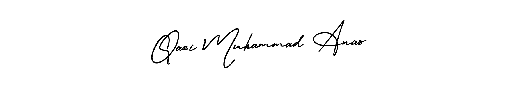 You should practise on your own different ways (AmerikaSignatureDemo-Regular) to write your name (Qazi Muhammad Anas) in signature. don't let someone else do it for you. Qazi Muhammad Anas signature style 3 images and pictures png