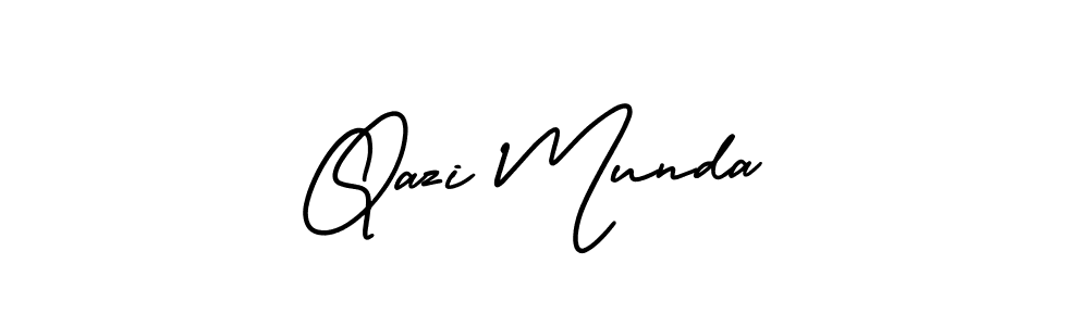 Create a beautiful signature design for name Qazi Munda. With this signature (AmerikaSignatureDemo-Regular) fonts, you can make a handwritten signature for free. Qazi Munda signature style 3 images and pictures png