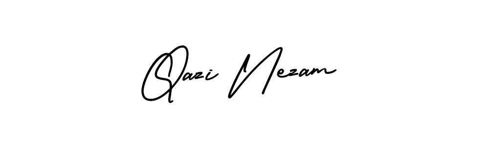 Qazi Nezam stylish signature style. Best Handwritten Sign (AmerikaSignatureDemo-Regular) for my name. Handwritten Signature Collection Ideas for my name Qazi Nezam. Qazi Nezam signature style 3 images and pictures png