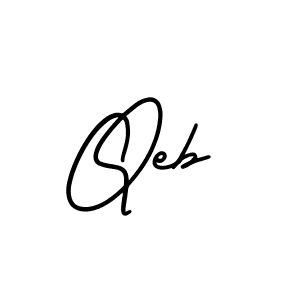 The best way (AmerikaSignatureDemo-Regular) to make a short signature is to pick only two or three words in your name. The name Qeb include a total of six letters. For converting this name. Qeb signature style 3 images and pictures png