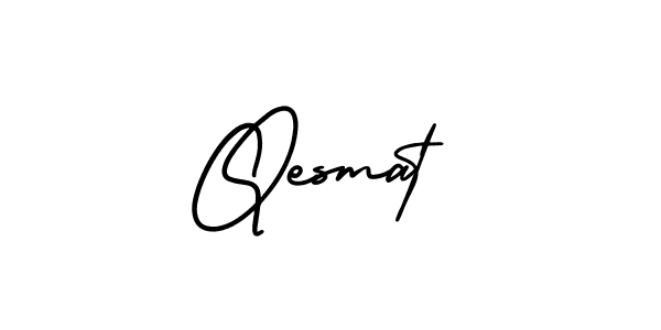 Design your own signature with our free online signature maker. With this signature software, you can create a handwritten (AmerikaSignatureDemo-Regular) signature for name Qesmat. Qesmat signature style 3 images and pictures png