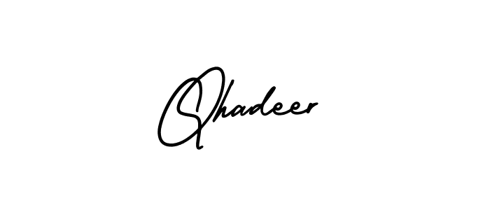 Make a beautiful signature design for name Qhadeer. With this signature (AmerikaSignatureDemo-Regular) style, you can create a handwritten signature for free. Qhadeer signature style 3 images and pictures png