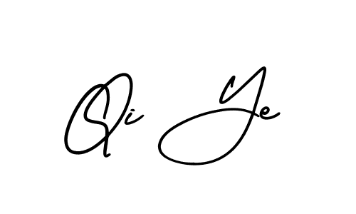 How to make Qi Ye name signature. Use AmerikaSignatureDemo-Regular style for creating short signs online. This is the latest handwritten sign. Qi Ye signature style 3 images and pictures png