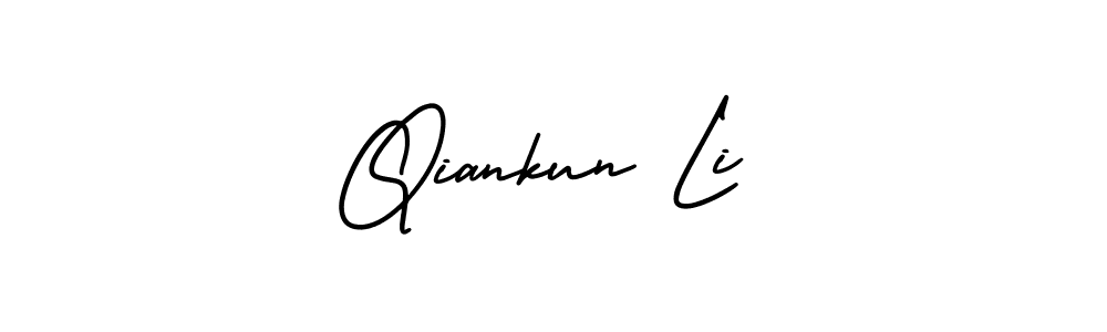 Make a beautiful signature design for name Qiankun Li. With this signature (AmerikaSignatureDemo-Regular) style, you can create a handwritten signature for free. Qiankun Li signature style 3 images and pictures png