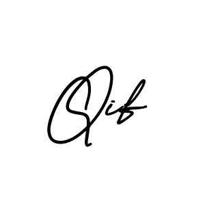 Make a beautiful signature design for name Qif. With this signature (AmerikaSignatureDemo-Regular) style, you can create a handwritten signature for free. Qif signature style 3 images and pictures png