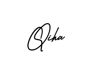 Design your own signature with our free online signature maker. With this signature software, you can create a handwritten (AmerikaSignatureDemo-Regular) signature for name Qiha. Qiha signature style 3 images and pictures png