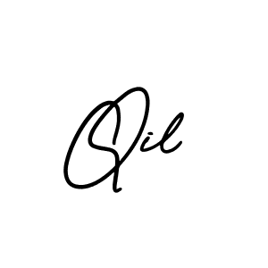 Qil stylish signature style. Best Handwritten Sign (AmerikaSignatureDemo-Regular) for my name. Handwritten Signature Collection Ideas for my name Qil. Qil signature style 3 images and pictures png