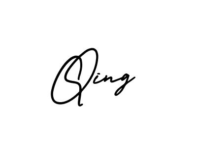 if you are searching for the best signature style for your name Qing. so please give up your signature search. here we have designed multiple signature styles  using AmerikaSignatureDemo-Regular. Qing signature style 3 images and pictures png