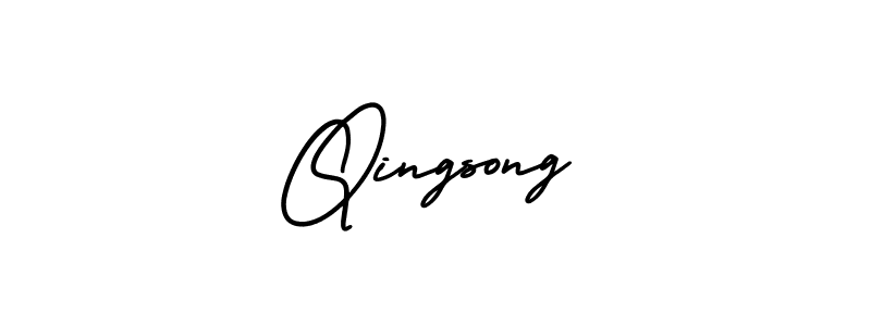 Also we have Qingsong name is the best signature style. Create professional handwritten signature collection using AmerikaSignatureDemo-Regular autograph style. Qingsong signature style 3 images and pictures png