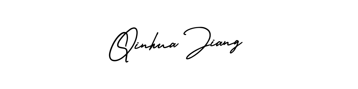 Make a beautiful signature design for name Qinhua Jiang. With this signature (AmerikaSignatureDemo-Regular) style, you can create a handwritten signature for free. Qinhua Jiang signature style 3 images and pictures png