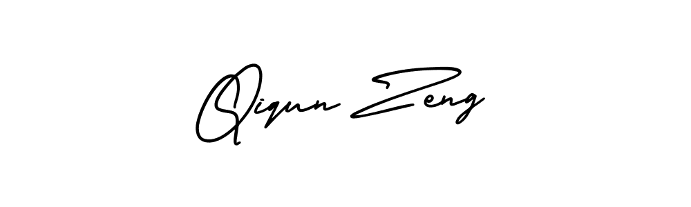 Make a short Qiqun Zeng signature style. Manage your documents anywhere anytime using AmerikaSignatureDemo-Regular. Create and add eSignatures, submit forms, share and send files easily. Qiqun Zeng signature style 3 images and pictures png