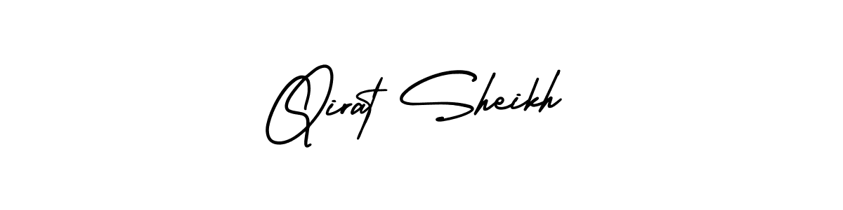 How to make Qirat Sheikh signature? AmerikaSignatureDemo-Regular is a professional autograph style. Create handwritten signature for Qirat Sheikh name. Qirat Sheikh signature style 3 images and pictures png
