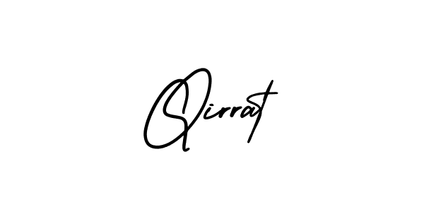 The best way (AmerikaSignatureDemo-Regular) to make a short signature is to pick only two or three words in your name. The name Qirrat include a total of six letters. For converting this name. Qirrat signature style 3 images and pictures png