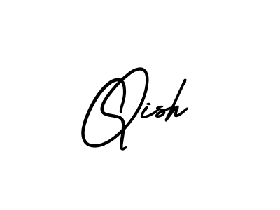 Create a beautiful signature design for name Qish. With this signature (AmerikaSignatureDemo-Regular) fonts, you can make a handwritten signature for free. Qish signature style 3 images and pictures png