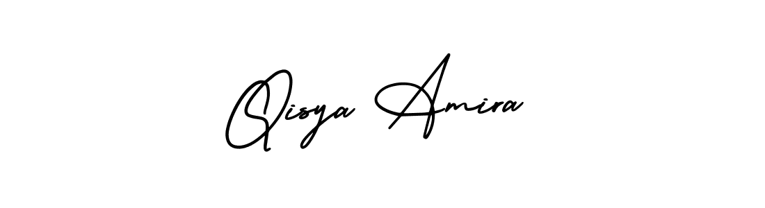 if you are searching for the best signature style for your name Qisya Amira. so please give up your signature search. here we have designed multiple signature styles  using AmerikaSignatureDemo-Regular. Qisya Amira signature style 3 images and pictures png