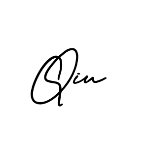 Qiu stylish signature style. Best Handwritten Sign (AmerikaSignatureDemo-Regular) for my name. Handwritten Signature Collection Ideas for my name Qiu. Qiu signature style 3 images and pictures png