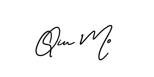 This is the best signature style for the Qiu Mo name. Also you like these signature font (AmerikaSignatureDemo-Regular). Mix name signature. Qiu Mo signature style 3 images and pictures png