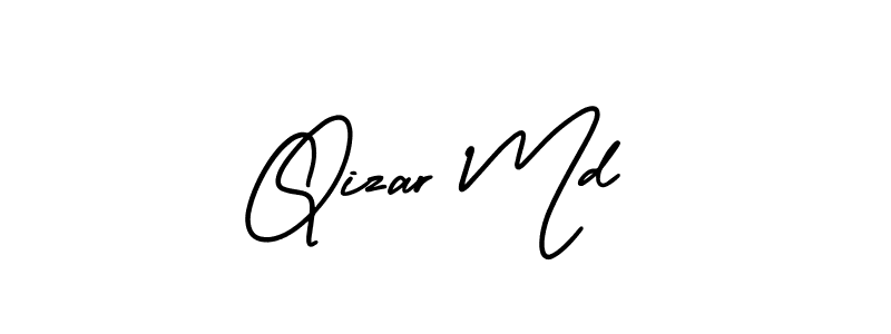 Make a beautiful signature design for name Qizar Md. With this signature (AmerikaSignatureDemo-Regular) style, you can create a handwritten signature for free. Qizar Md signature style 3 images and pictures png