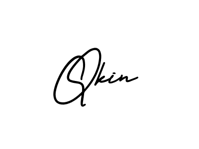 AmerikaSignatureDemo-Regular is a professional signature style that is perfect for those who want to add a touch of class to their signature. It is also a great choice for those who want to make their signature more unique. Get Qkin name to fancy signature for free. Qkin signature style 3 images and pictures png