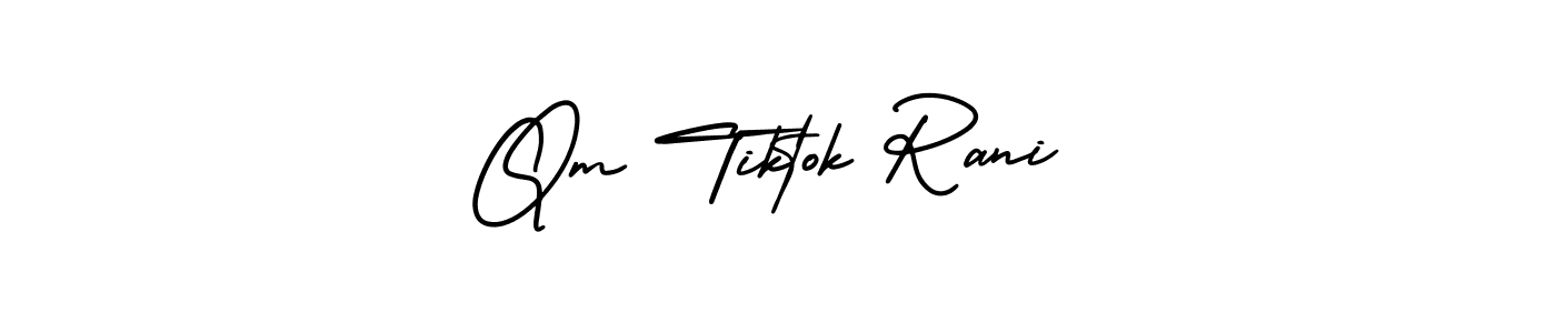 if you are searching for the best signature style for your name Qm Tiktok Rani. so please give up your signature search. here we have designed multiple signature styles  using AmerikaSignatureDemo-Regular. Qm Tiktok Rani signature style 3 images and pictures png