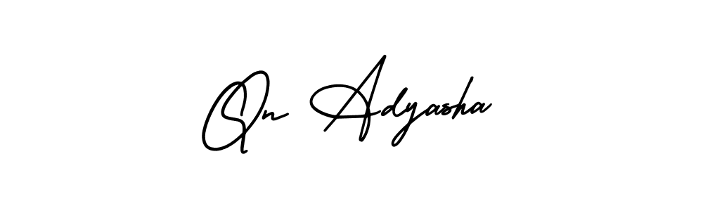 The best way (AmerikaSignatureDemo-Regular) to make a short signature is to pick only two or three words in your name. The name Qn Adyasha include a total of six letters. For converting this name. Qn Adyasha signature style 3 images and pictures png