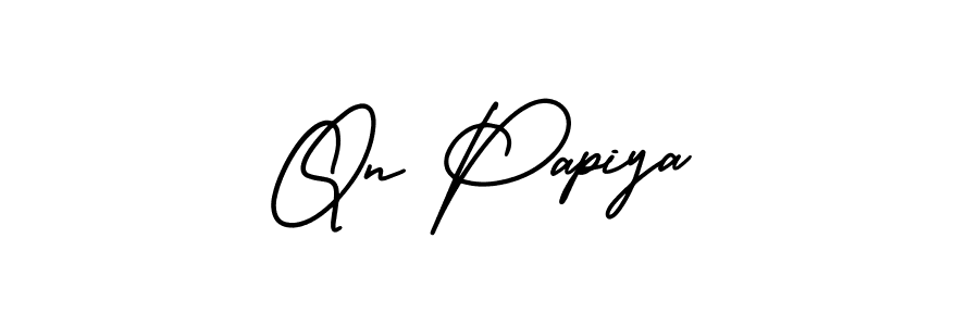 How to make Qn Papiya name signature. Use AmerikaSignatureDemo-Regular style for creating short signs online. This is the latest handwritten sign. Qn Papiya signature style 3 images and pictures png