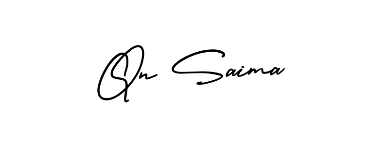 Similarly AmerikaSignatureDemo-Regular is the best handwritten signature design. Signature creator online .You can use it as an online autograph creator for name Qn Saima. Qn Saima signature style 3 images and pictures png