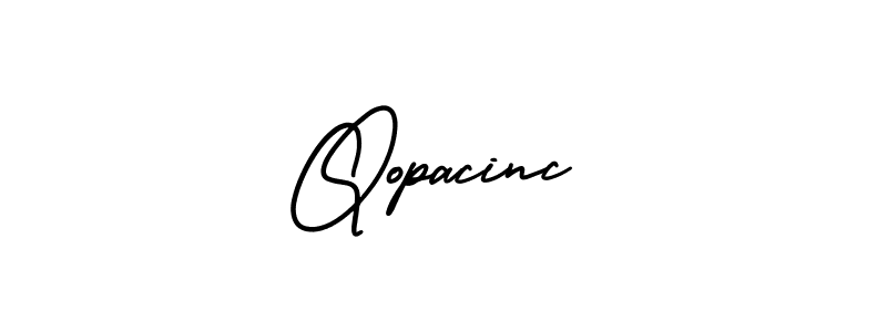 You should practise on your own different ways (AmerikaSignatureDemo-Regular) to write your name (Qopacinc) in signature. don't let someone else do it for you. Qopacinc signature style 3 images and pictures png