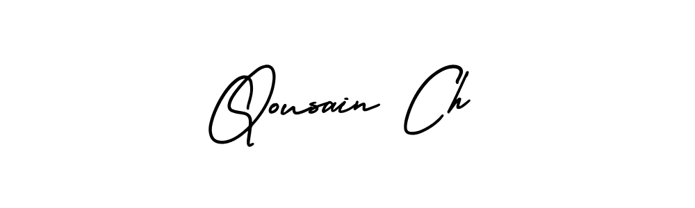 Use a signature maker to create a handwritten signature online. With this signature software, you can design (AmerikaSignatureDemo-Regular) your own signature for name Qousain Ch. Qousain Ch signature style 3 images and pictures png