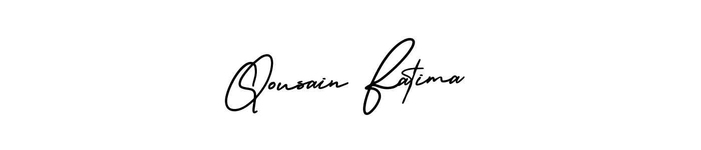 How to make Qousain Fatima signature? AmerikaSignatureDemo-Regular is a professional autograph style. Create handwritten signature for Qousain Fatima name. Qousain Fatima signature style 3 images and pictures png