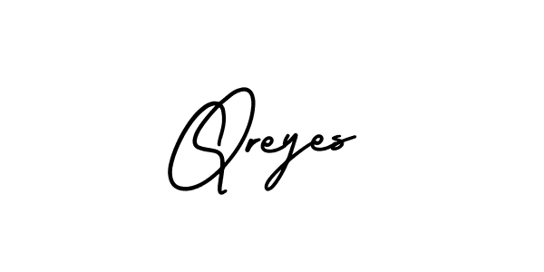 Qreyes stylish signature style. Best Handwritten Sign (AmerikaSignatureDemo-Regular) for my name. Handwritten Signature Collection Ideas for my name Qreyes. Qreyes signature style 3 images and pictures png