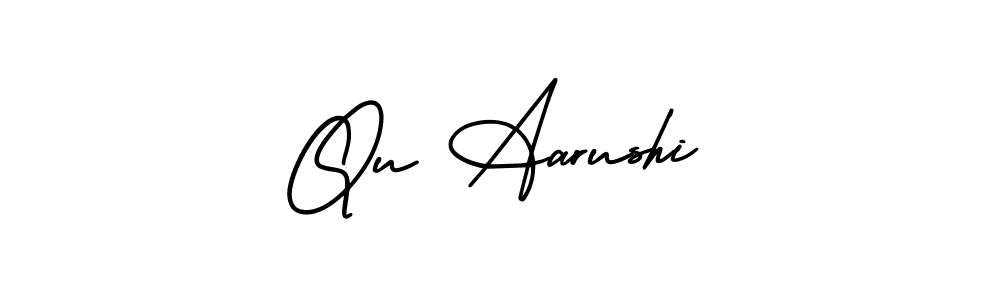 This is the best signature style for the Qu Aarushi name. Also you like these signature font (AmerikaSignatureDemo-Regular). Mix name signature. Qu Aarushi signature style 3 images and pictures png