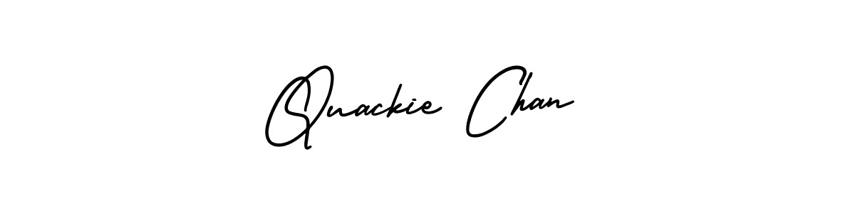 Quackie Chan stylish signature style. Best Handwritten Sign (AmerikaSignatureDemo-Regular) for my name. Handwritten Signature Collection Ideas for my name Quackie Chan. Quackie Chan signature style 3 images and pictures png