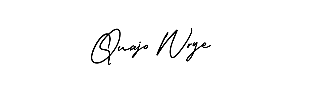 AmerikaSignatureDemo-Regular is a professional signature style that is perfect for those who want to add a touch of class to their signature. It is also a great choice for those who want to make their signature more unique. Get Quajo Wrye name to fancy signature for free. Quajo Wrye signature style 3 images and pictures png