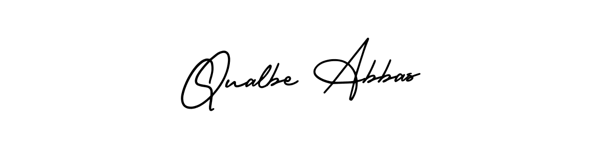 The best way (AmerikaSignatureDemo-Regular) to make a short signature is to pick only two or three words in your name. The name Qualbe Abbas include a total of six letters. For converting this name. Qualbe Abbas signature style 3 images and pictures png
