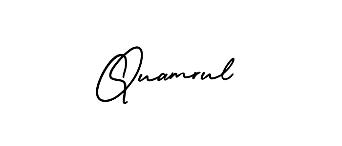 The best way (AmerikaSignatureDemo-Regular) to make a short signature is to pick only two or three words in your name. The name Quamrul include a total of six letters. For converting this name. Quamrul signature style 3 images and pictures png