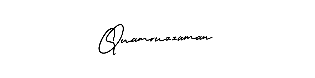 How to make Quamruzzaman name signature. Use AmerikaSignatureDemo-Regular style for creating short signs online. This is the latest handwritten sign. Quamruzzaman signature style 3 images and pictures png