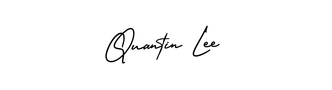 Quantin Lee stylish signature style. Best Handwritten Sign (AmerikaSignatureDemo-Regular) for my name. Handwritten Signature Collection Ideas for my name Quantin Lee. Quantin Lee signature style 3 images and pictures png