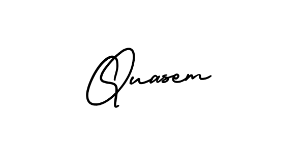 You should practise on your own different ways (AmerikaSignatureDemo-Regular) to write your name (Quasem) in signature. don't let someone else do it for you. Quasem signature style 3 images and pictures png