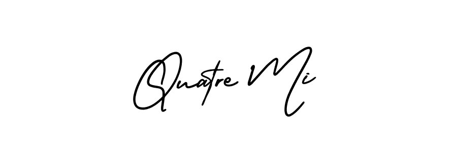 Create a beautiful signature design for name Quatre Mi. With this signature (AmerikaSignatureDemo-Regular) fonts, you can make a handwritten signature for free. Quatre Mi signature style 3 images and pictures png