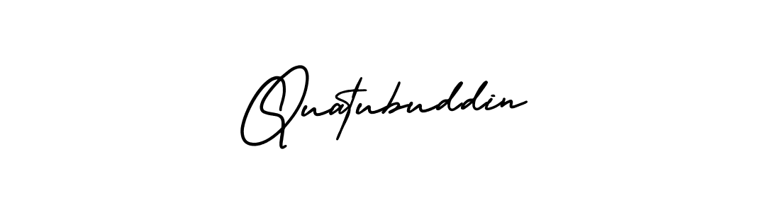 How to Draw Quatubuddin signature style? AmerikaSignatureDemo-Regular is a latest design signature styles for name Quatubuddin. Quatubuddin signature style 3 images and pictures png