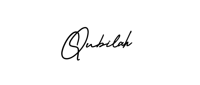 Design your own signature with our free online signature maker. With this signature software, you can create a handwritten (AmerikaSignatureDemo-Regular) signature for name Qubilah. Qubilah signature style 3 images and pictures png