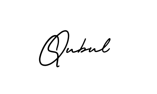 The best way (AmerikaSignatureDemo-Regular) to make a short signature is to pick only two or three words in your name. The name Qubul include a total of six letters. For converting this name. Qubul signature style 3 images and pictures png