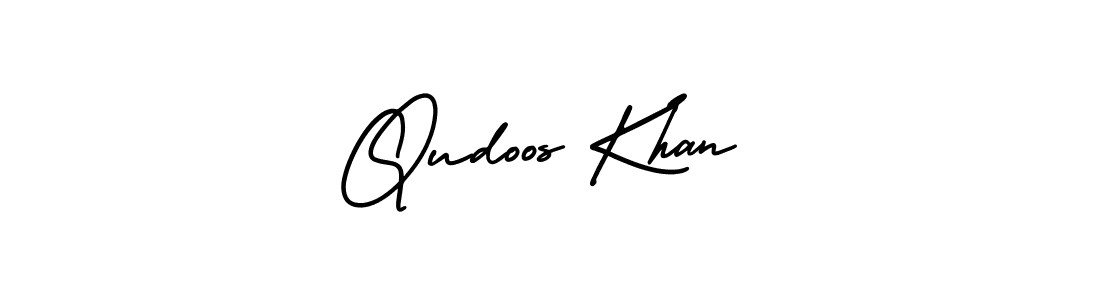 Make a beautiful signature design for name Qudoos Khan. With this signature (AmerikaSignatureDemo-Regular) style, you can create a handwritten signature for free. Qudoos Khan signature style 3 images and pictures png