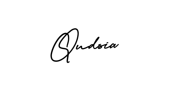 How to make Qudsia signature? AmerikaSignatureDemo-Regular is a professional autograph style. Create handwritten signature for Qudsia name. Qudsia signature style 3 images and pictures png