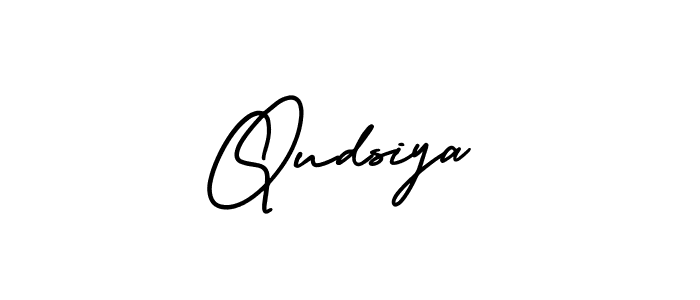 Create a beautiful signature design for name Qudsiya. With this signature (AmerikaSignatureDemo-Regular) fonts, you can make a handwritten signature for free. Qudsiya signature style 3 images and pictures png