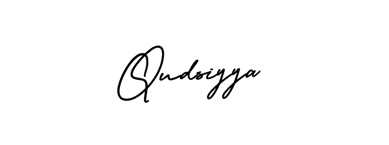 Make a beautiful signature design for name Qudsiyya. With this signature (AmerikaSignatureDemo-Regular) style, you can create a handwritten signature for free. Qudsiyya signature style 3 images and pictures png
