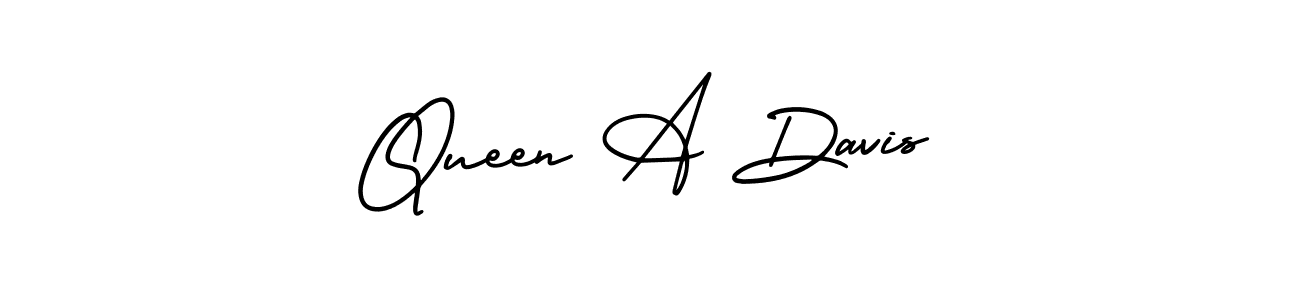 Design your own signature with our free online signature maker. With this signature software, you can create a handwritten (AmerikaSignatureDemo-Regular) signature for name Queen A Davis. Queen A Davis signature style 3 images and pictures png